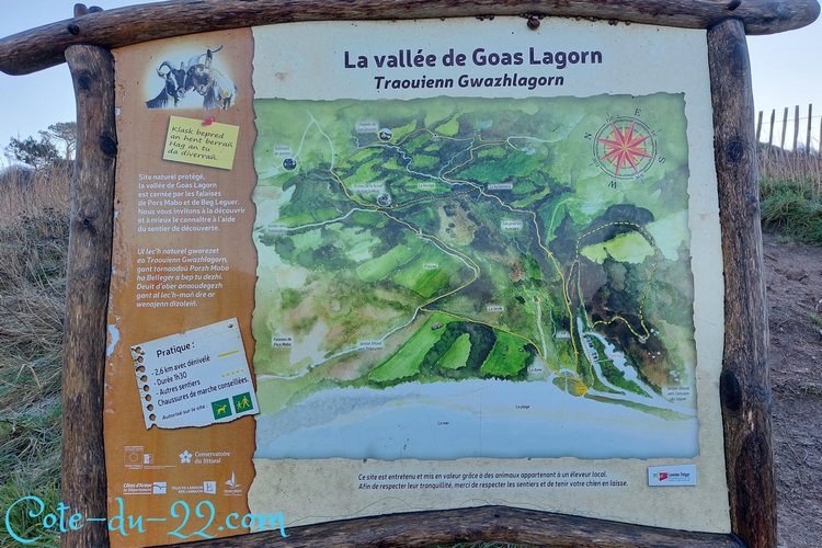 Carte parcours de la vallée de Goas Lagorn
